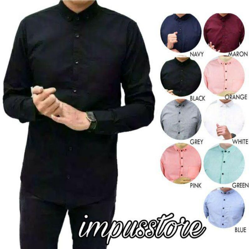 KEMEJA PRIA MENS POLOSAN LENGAN PANJANG COOLMAN PAKIAN PRIA CASUAL PAKAIAN DINAS PNS KERJA SIZE MLXL