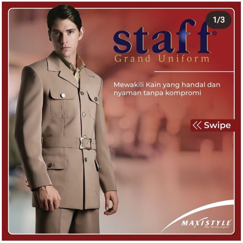 Kain seragam polisi merk staff maxistyle untuk pdl pdh