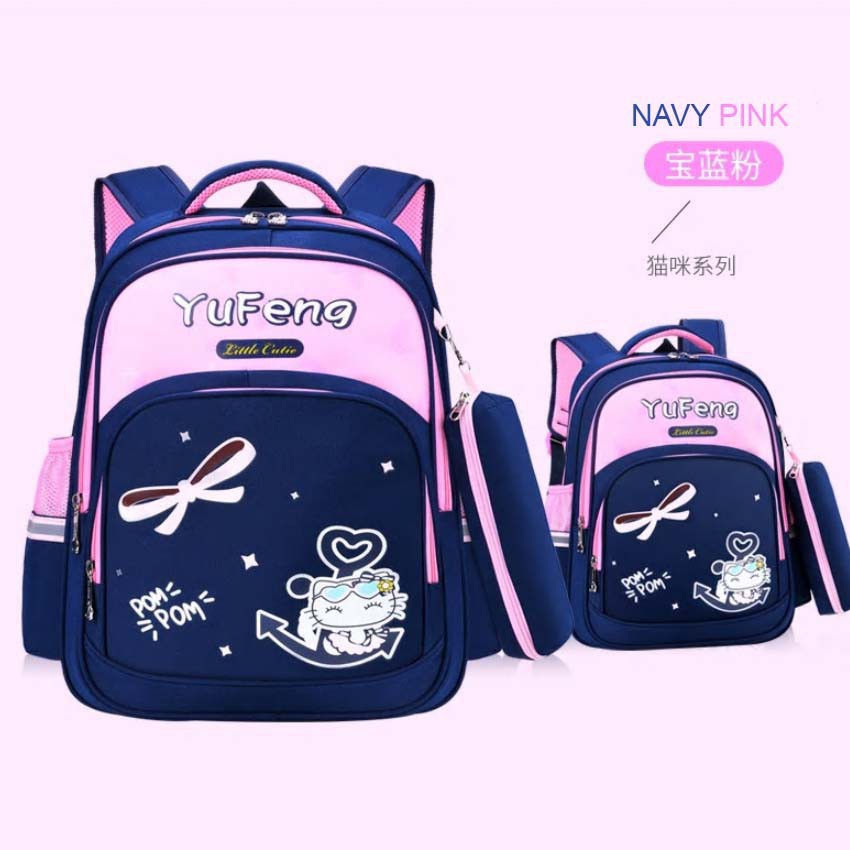 Tas Ransel Sekolah Karakter fashion Anak yufeng dan kucing