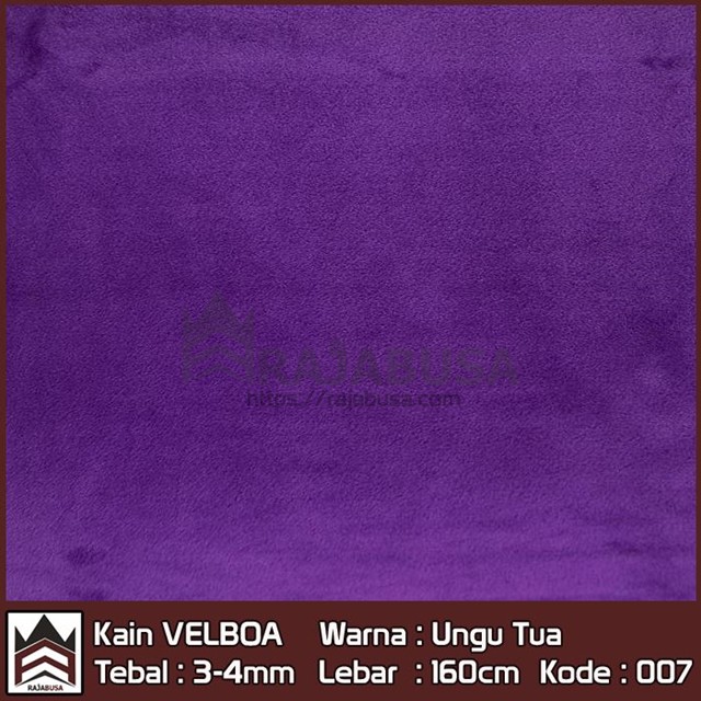 Kain Velboa Ungu Tua Eceran Termurah - Kain Bulu Bahan Boneka