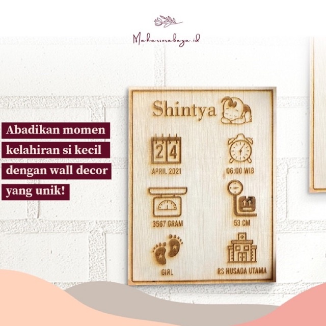TERMURAH LETTERBOARD BABY BAYI PAPAN NAMA BAYI KADO BAYI UNIK LAHIRAN