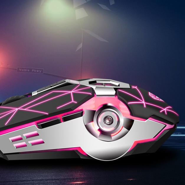 ❆ Wireless Mouse Mechanical Gaming RGB Mouse Charging Divipard Q7 4000 DPI ➣