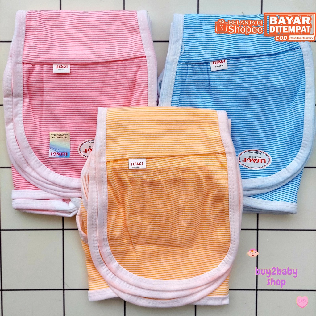 Popok bayi model tali motif salur warna Usagi isi 6 PCS