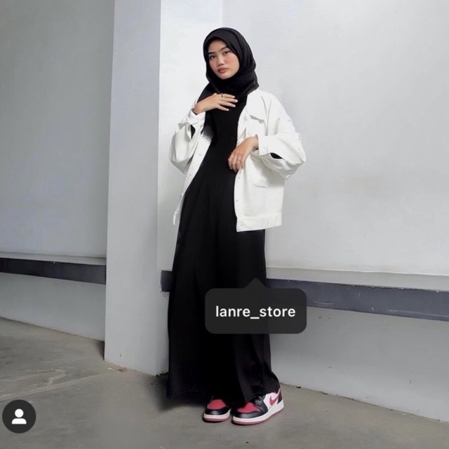 BEST SELLER inner dress  TANPA LENGAN jersey premium singlet gamis murah inner dress lengan buntung manset gamis lengan panjang