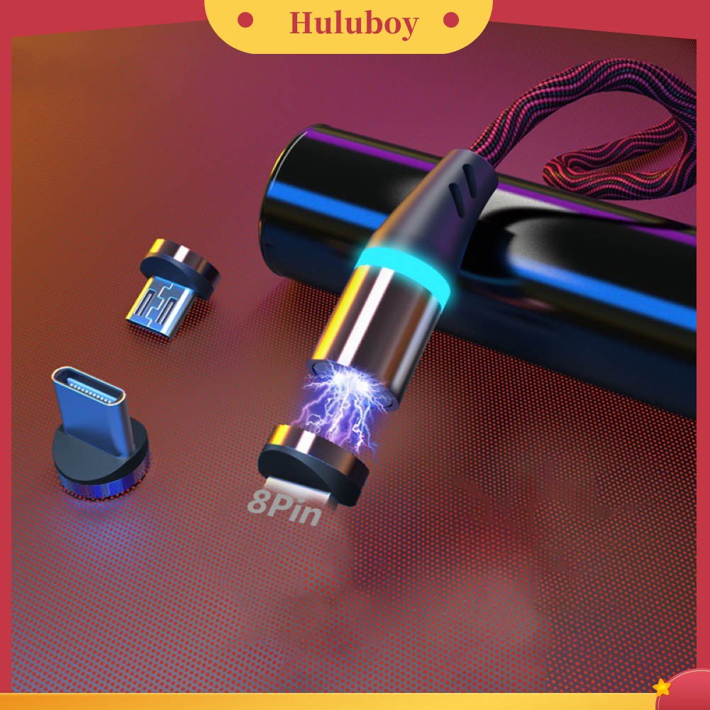 Kabel Data Pengisian Daya Cepat Magnetik 3A Detachable 2 Pin Tipe C Micro USB Untuk iPhone