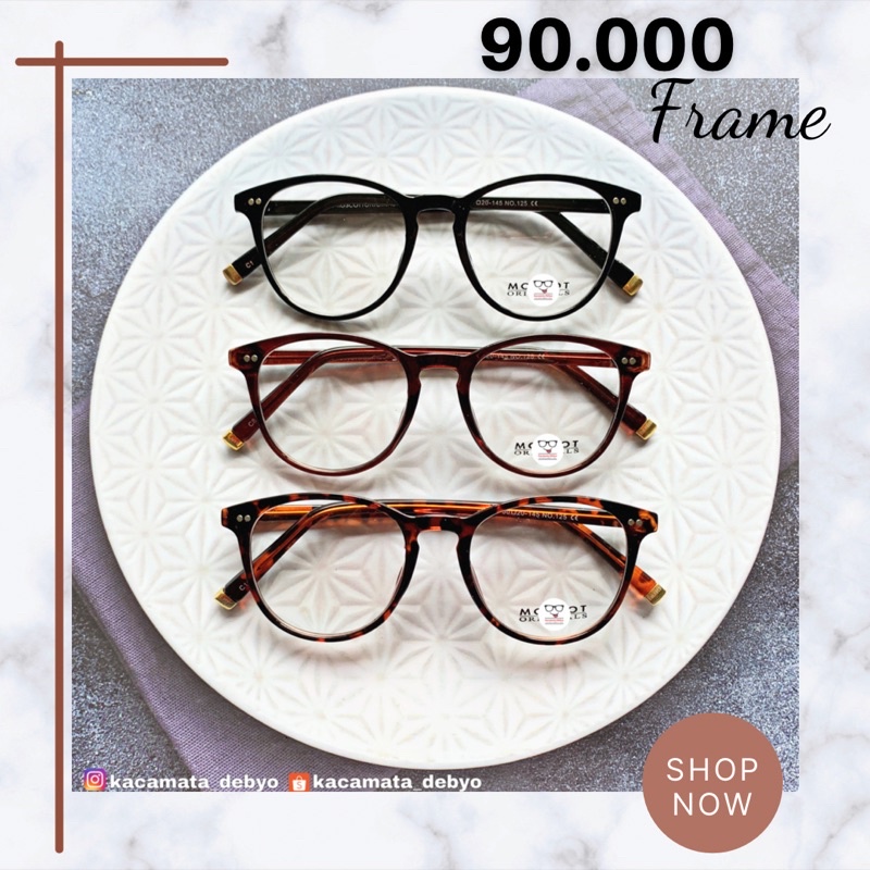 Frame Kacamata Bulat/Kacamata Unisex Bisa Untuk Cewek atau Cowok/Kacamata Keren/Ganti Lensa Minus Si