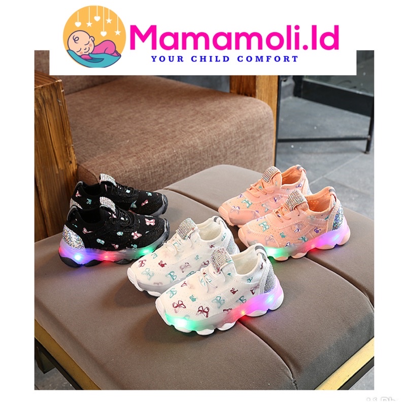 Sepatu Anak Laki Laki / Sepatu Anak Perempuan LED Nyala Lampu Kedap Kedip / Sepatu Sneaker Anak Laki Laki Perempuan / Sepatu Sekolah Anak SD SMP  SMA Import / Sepatu Anak Anak/ Kasut Anak Anak/ Children Shoes / Kid Shoes/ Boy Shoes/ Girl Shoes LED