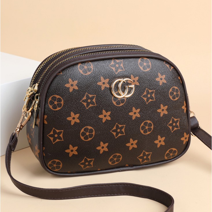 CYS Tas Selempang Wanita Motif Style Fashion Kasual Tas Bahu Cewek Sling Bag Women Kulit PU T241