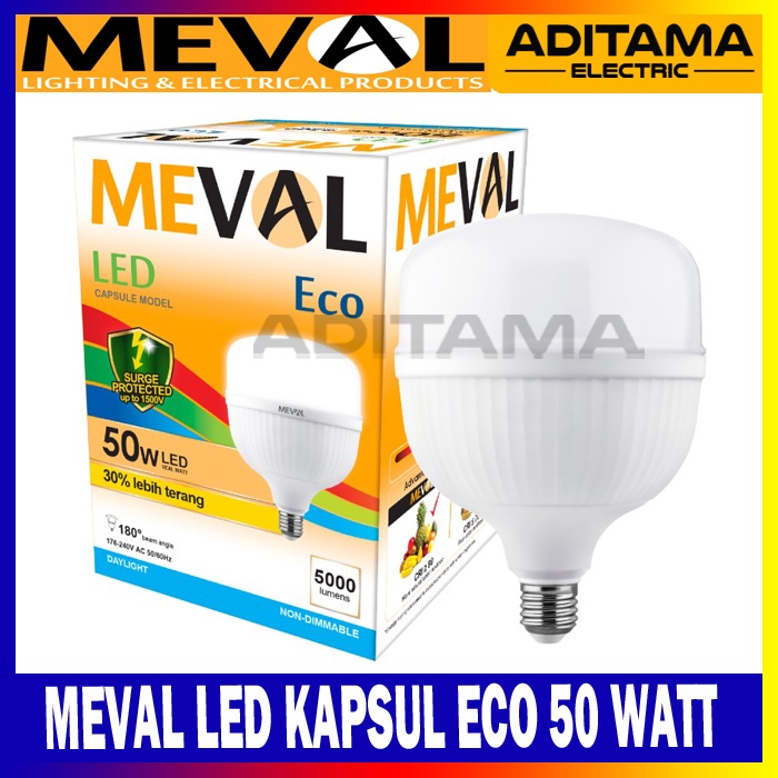 MEVAL LED KAPSUL ECO 50W WHITE/ LAMPU LED MEVAL KAPSUL ECO 50 WATT