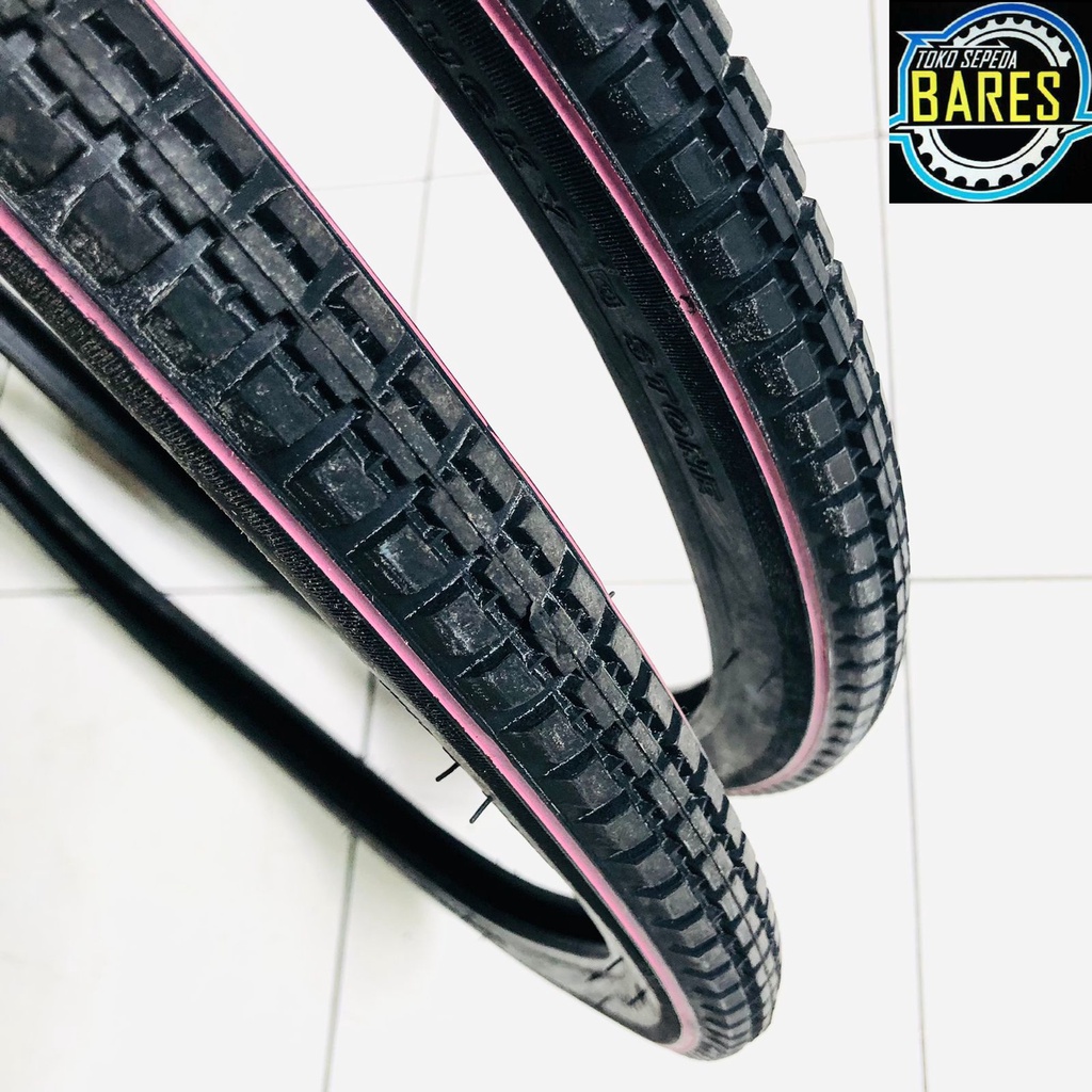 Ban Luar Sepeda / Becak Lucky Stone 28 x 1 1/2 Hitam Lis Ungu