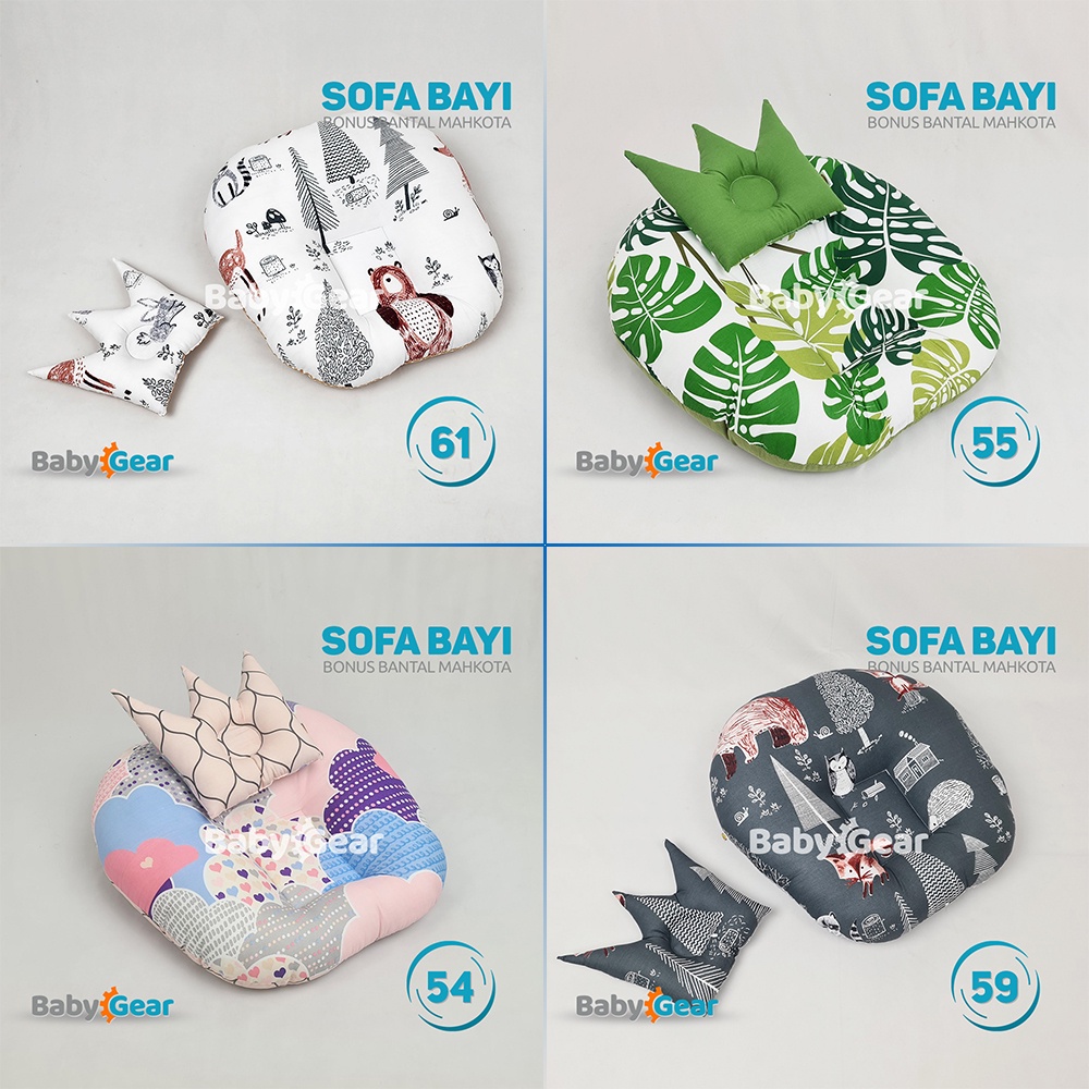 (PAKET HEMAT) SOFA BAYI + BANTAL MAHKOTA LUCU