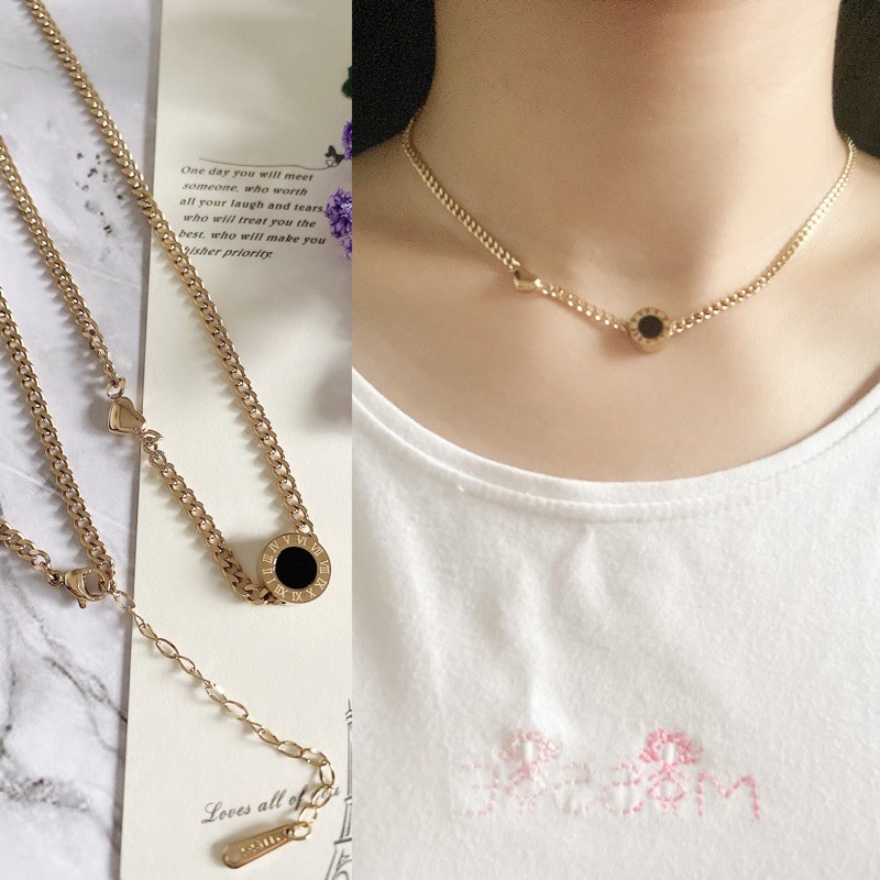 Kalung Titanium Premium Sisik Naga Mirip Emas Italy