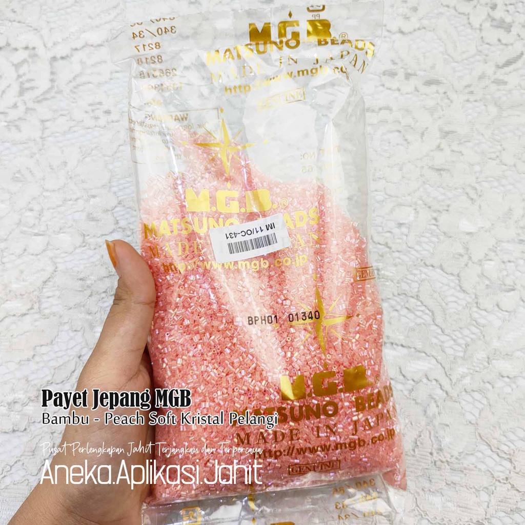 50 GRAM PAYET JEPANG MGB BAMBU PASIR 431 PEACH SOFT KRISTAL
