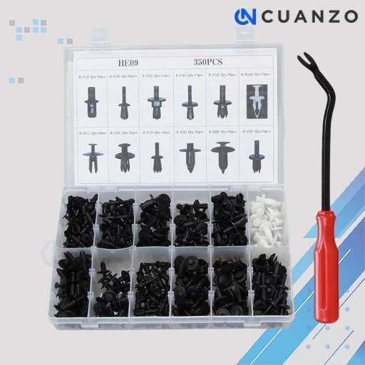 Baut Rivet Mobil Universal Car Push Pin Fasteners 350PCS /  Paku Mur Nut Baut Baud Rivet Ripet Kancing Fastener Rivet Clips Klip Clip Fender Bemper Bumper Body Panel Velek Velg Pintu Mobil Avanza Honda Apv Agya Alya Ertiga Calya Jazz Universal 160 Pcs Bol