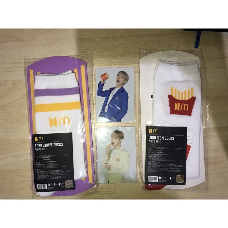 BTS X MCD SOCKS SET PHOTOCARD PC JIMIN JHOPE