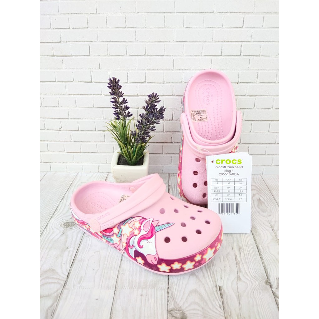 Sandal Crocs Anak Fun Lab Unicorn Pink Clog Sandal Anak Perempuan