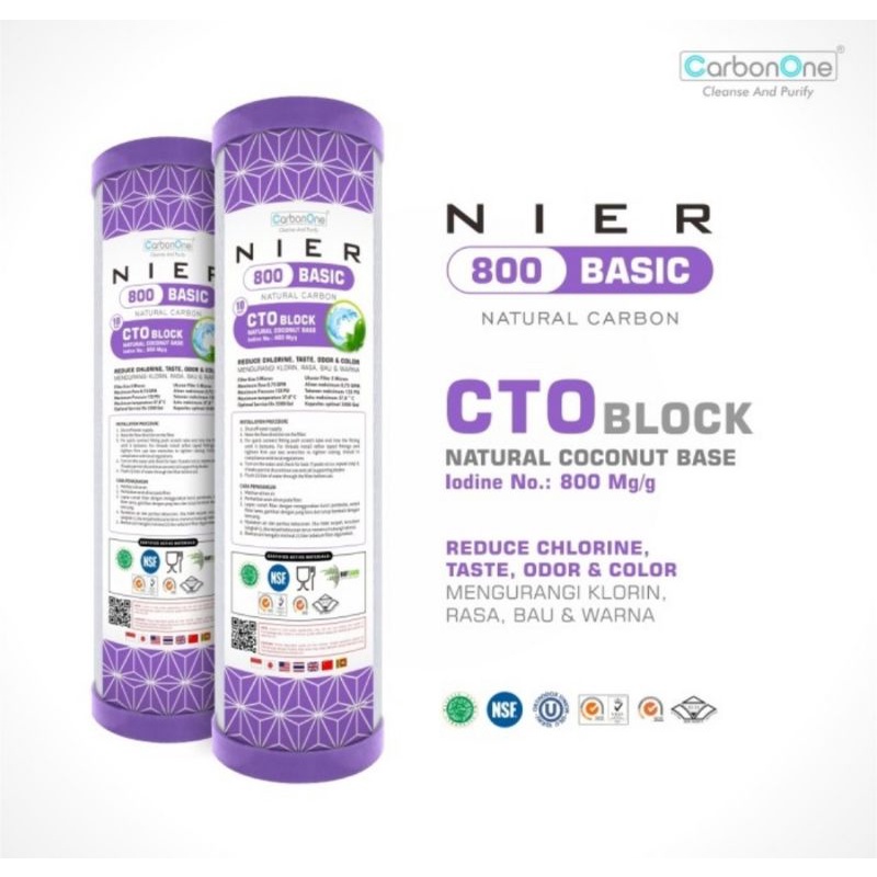 NIER BASIC CTO - Cartridge Filter Air CTO 10&quot; lodine 800 Mg/g (ungu)