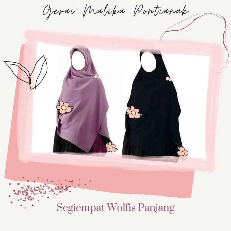 Jilbab segi empat super jumbo XLXXL hijab syari khimar muslimah tebal akhwat kerudung panjang long