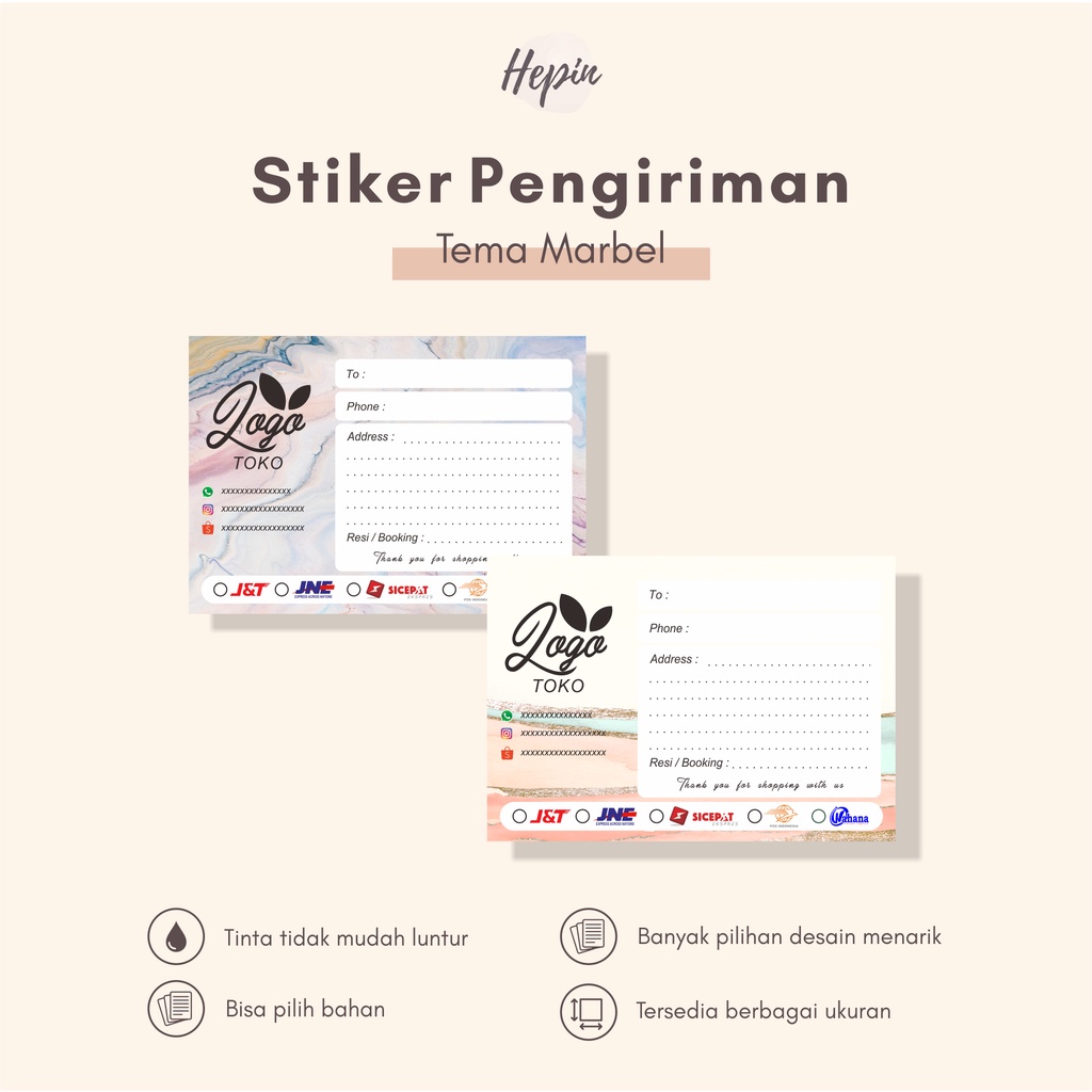 

cetak label pengiriman edisi MARBEL/murah/shipping card
