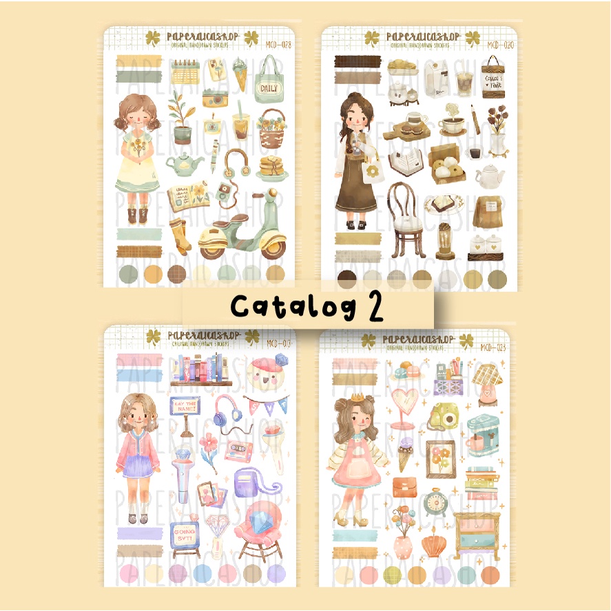 

PAPERAICA STICKER / Decorative Journaling Sticker Planner Sheet /Stiker jurnal Katalog 2