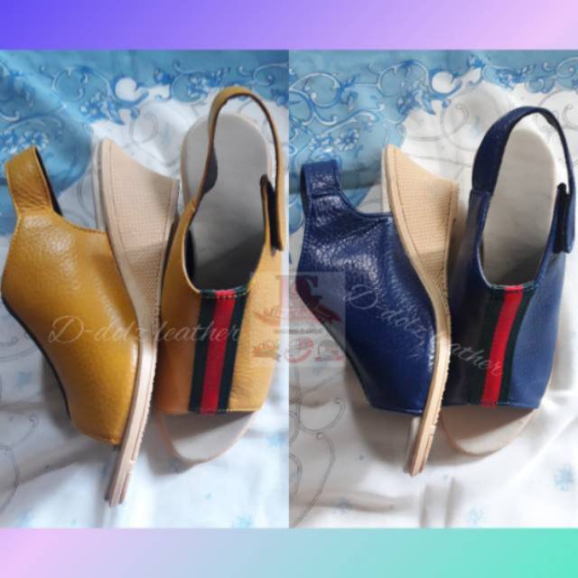 wedges kulit garut heels 5cm