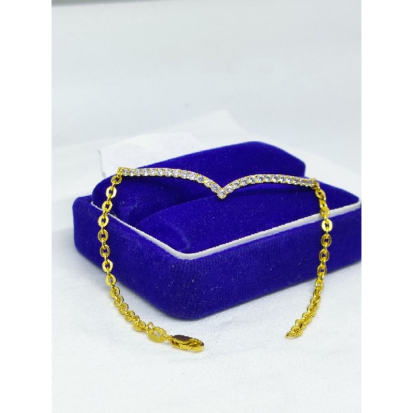 GELANG MODEL KOYE LISTRING V ( FUZI) /GELANG PERAK ASLI SILVER 925 LAPIS EMAS/ GELANG FASHION WANITA TERBARU