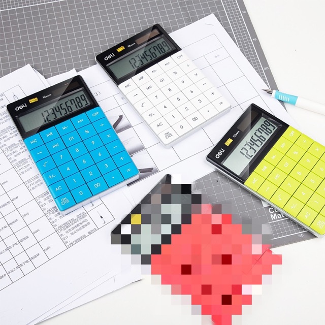 

Kalkulator Deskop / Calculator Hitung 12 Digit Warna Warni Deli