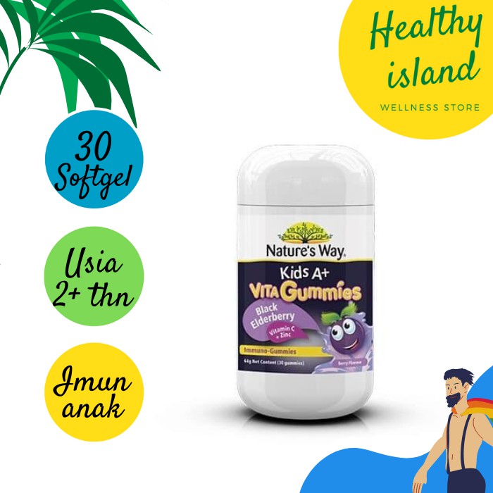 Gummies Imun Anak Umur 2+ Tahun Nature's Way Kid's A+ Black Elderberry