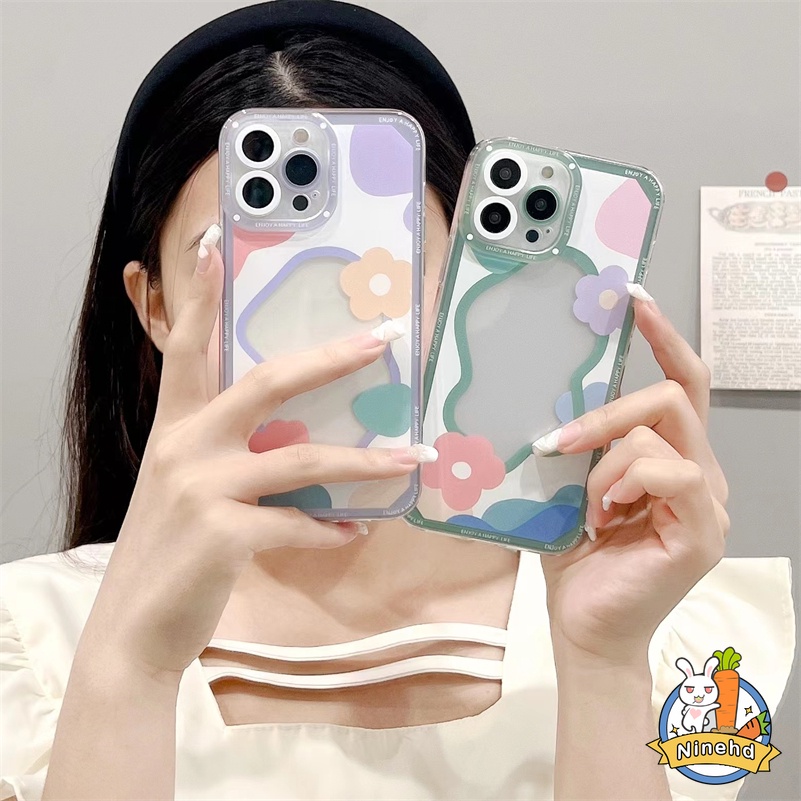 Soft Case Silikon Transparan Warna Pelangi Untuk iPhone 14 13 12 11 Pro Max SE 2020 Xr X Xs Max 7 8 Plus