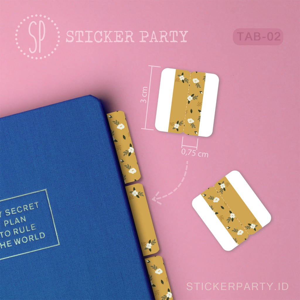 

[Sticker Party] Stiker Penyekat Pembatas Buku Index File Tab Divider SHABBY CHIC Beige Caramel 3CM TAB02 TAB03 TAB07