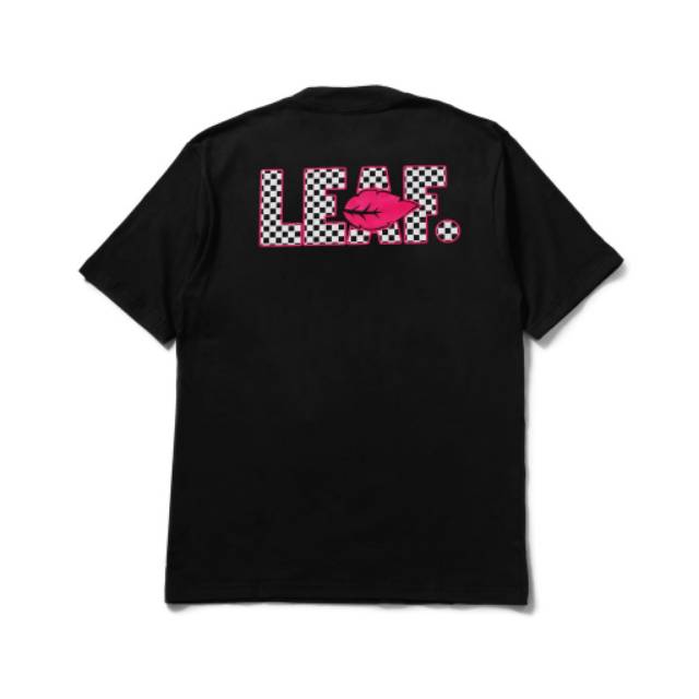 TSHIRT LEAF CHECKERBOARD BLACK