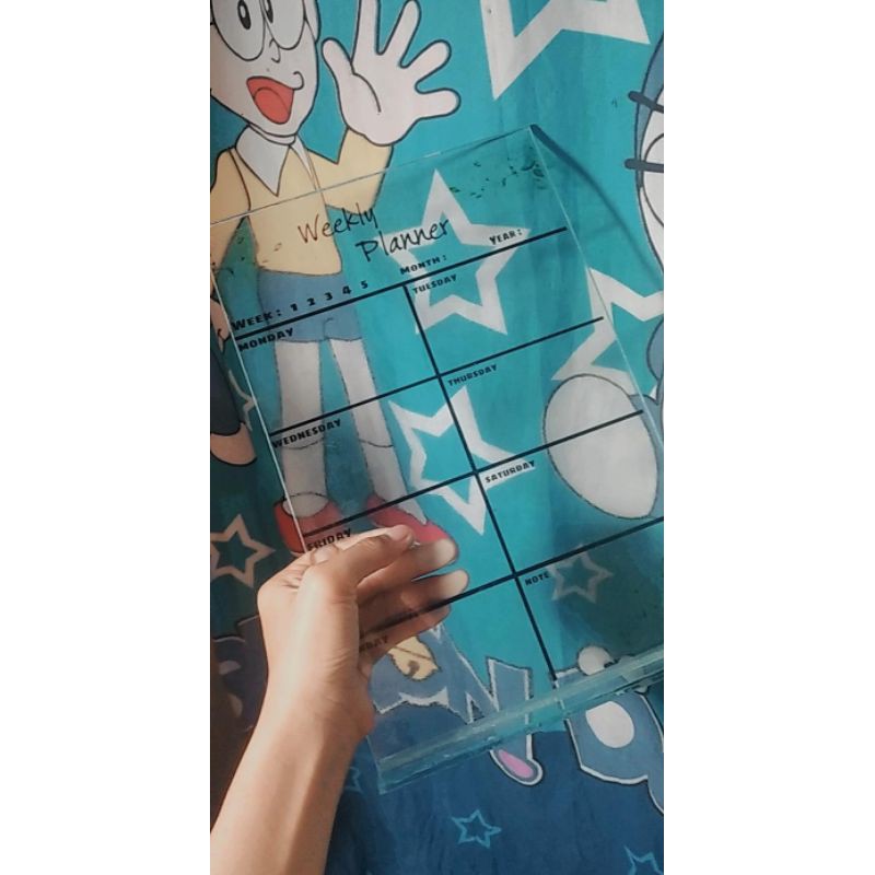 

custom weekly planner ukuran 20 × 30 cm dengan stand