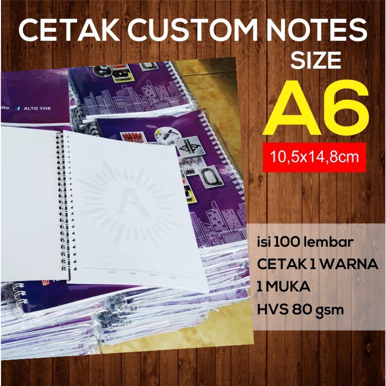 

A6 Notebook / Buku Agenda / Notes Spiral Cetak Custom Cover dan Isi
