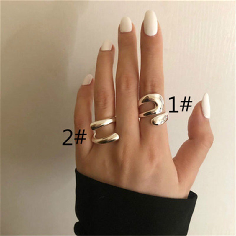 Geometric Metal Open Ring Accessories Vintage Harajuku