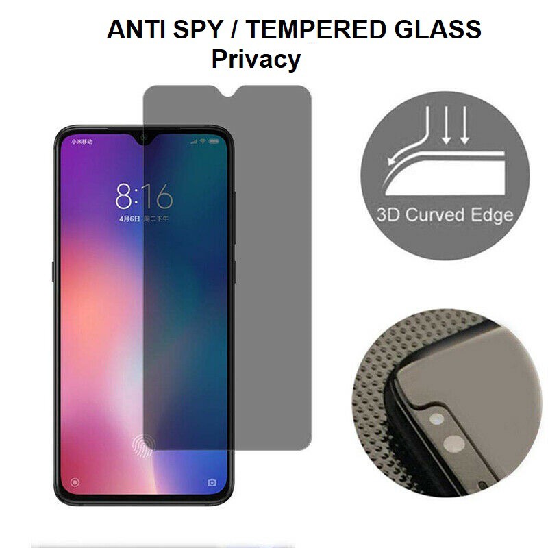 Anti SPY Glass for iPhone X XS XR XS Max 7 8 7+ 8+  - Tempered Glass Privacy Kaca