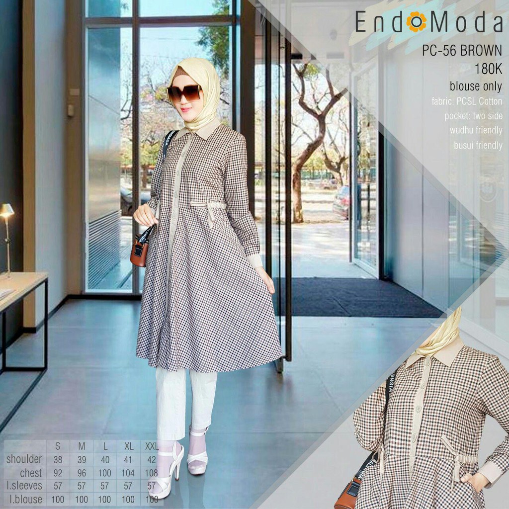 PAKAIAN WANITA TUNIK STYLE KEKINIAN BARU / TUNIK PC-56 dan PC-56B ENDOMODA