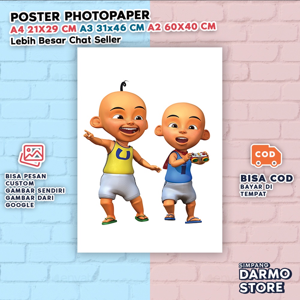 Poster Upin Ipin Kartun Hiasan Dinding Anak Mail Datuk Dalang Jarjit Foster Cartoon Malaysia UUP-7
