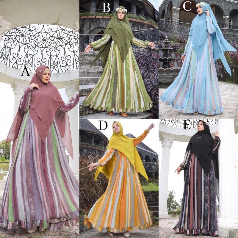 gamis set cerruti printing eldena syari by kanaya