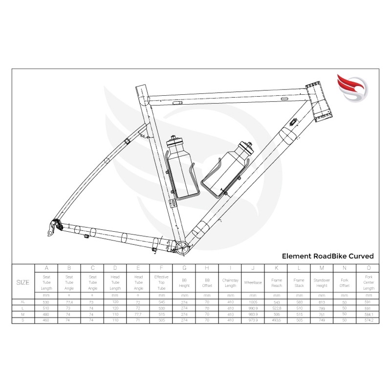Sepeda Balap Element Roadbike Curved 700C road bike fork carbon RD SHIMANO TIAGRA Curve Garansi Camp-8