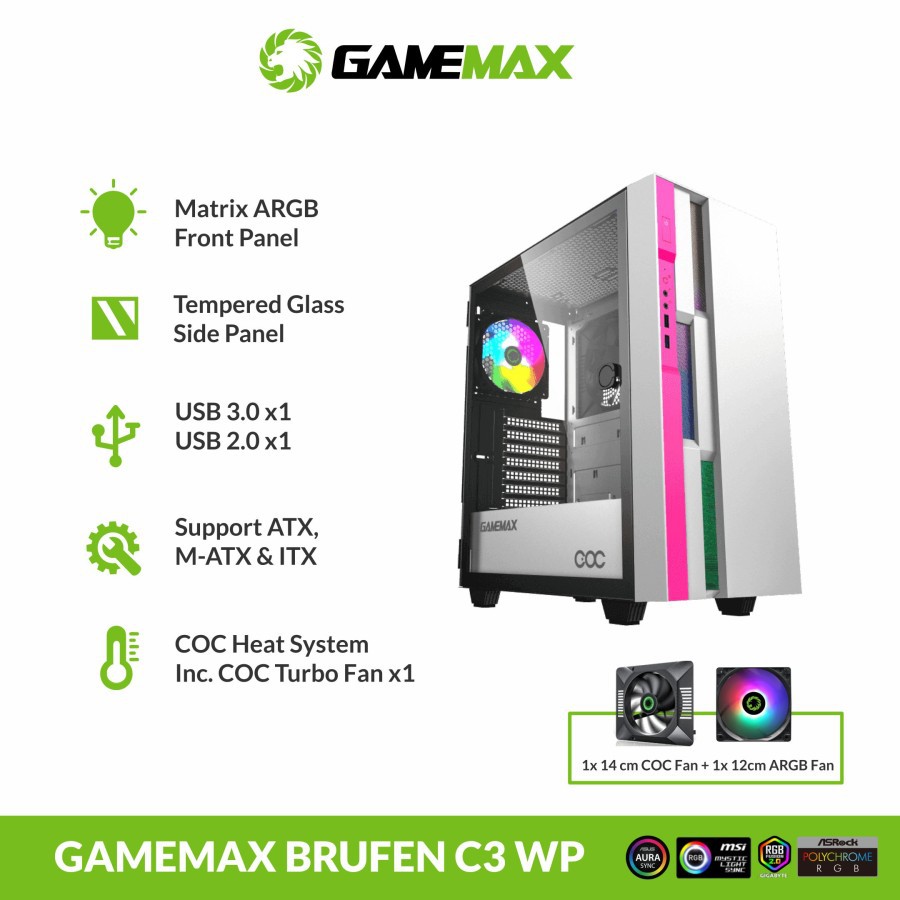 Gamemax BRUFEN C3 Casing PC Gaming E-ATX