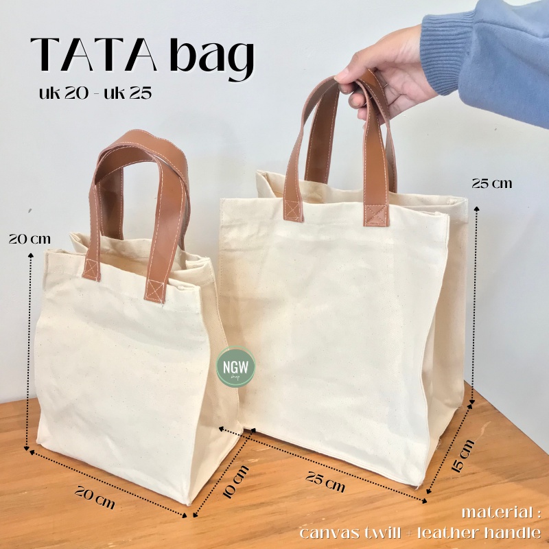 

Tas canvas handle leather kulit TATA BAG 25 x 15 x 25 hampers souvenir casual