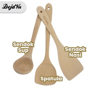 Dejavu Spatula Sutil Kayu Sodet Spatula Kayu Sendok Sup Pengaduk Nasi