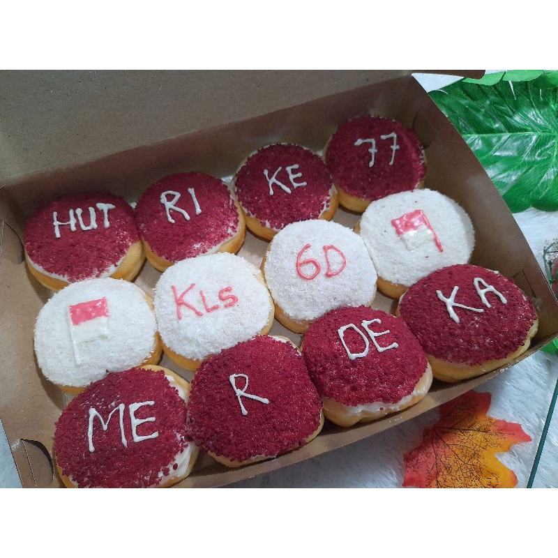 

Donat merah putih / Donat ultah/ Donat 17 Agustus (Bisa request tulisan)
