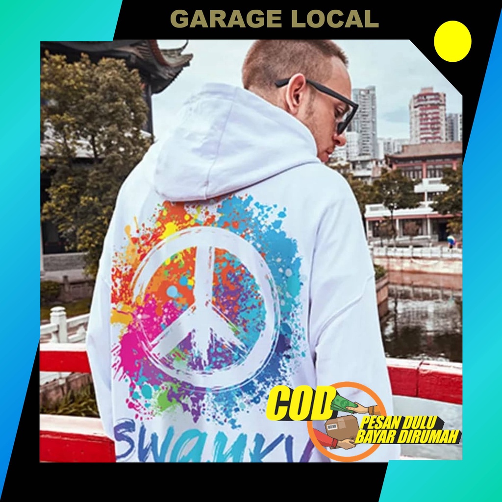 Sweater Hoodie Pria Putih Sweeter Hody Distro Keren Laki Laki Sweter Hodi Cowok Hoddie Cowok XL XXL