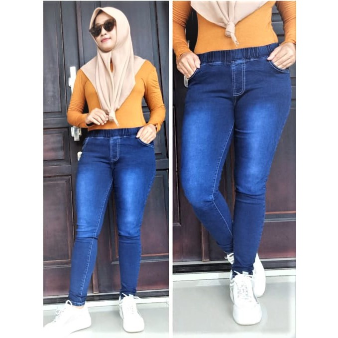 Leging Jeans Jegging Jeans Murah Celana Skinny legging Jeans Celana Panjang Cewek Pinggang Karet