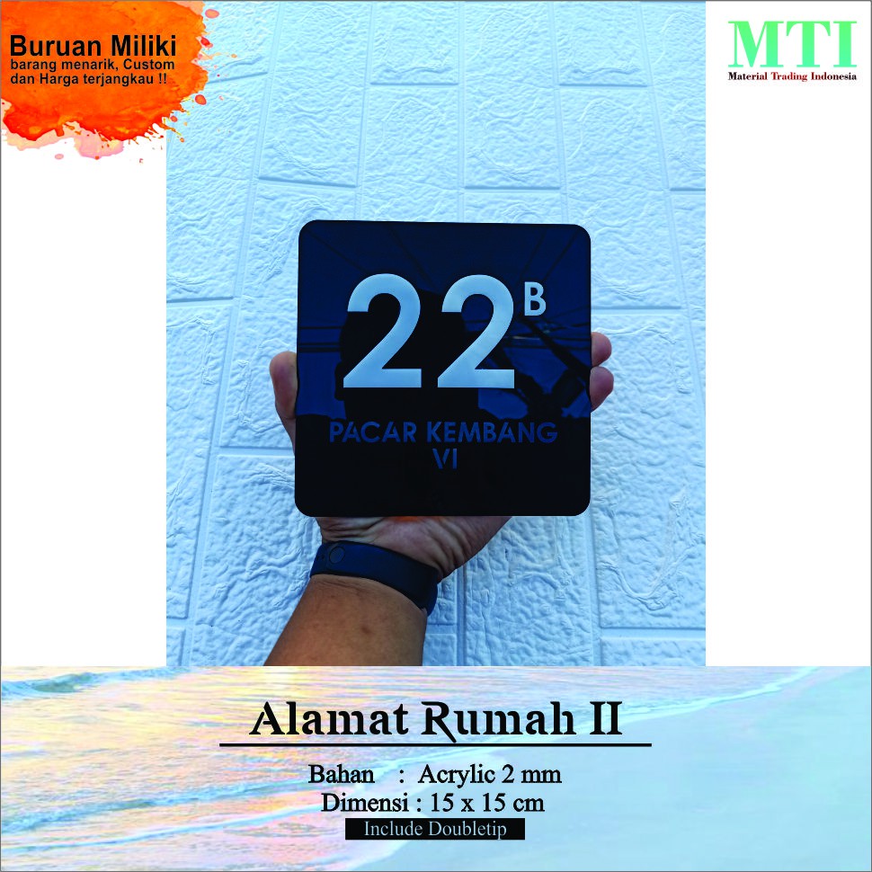 

Plakat Alamat rumah 5 bahan Acrylic 2 mm