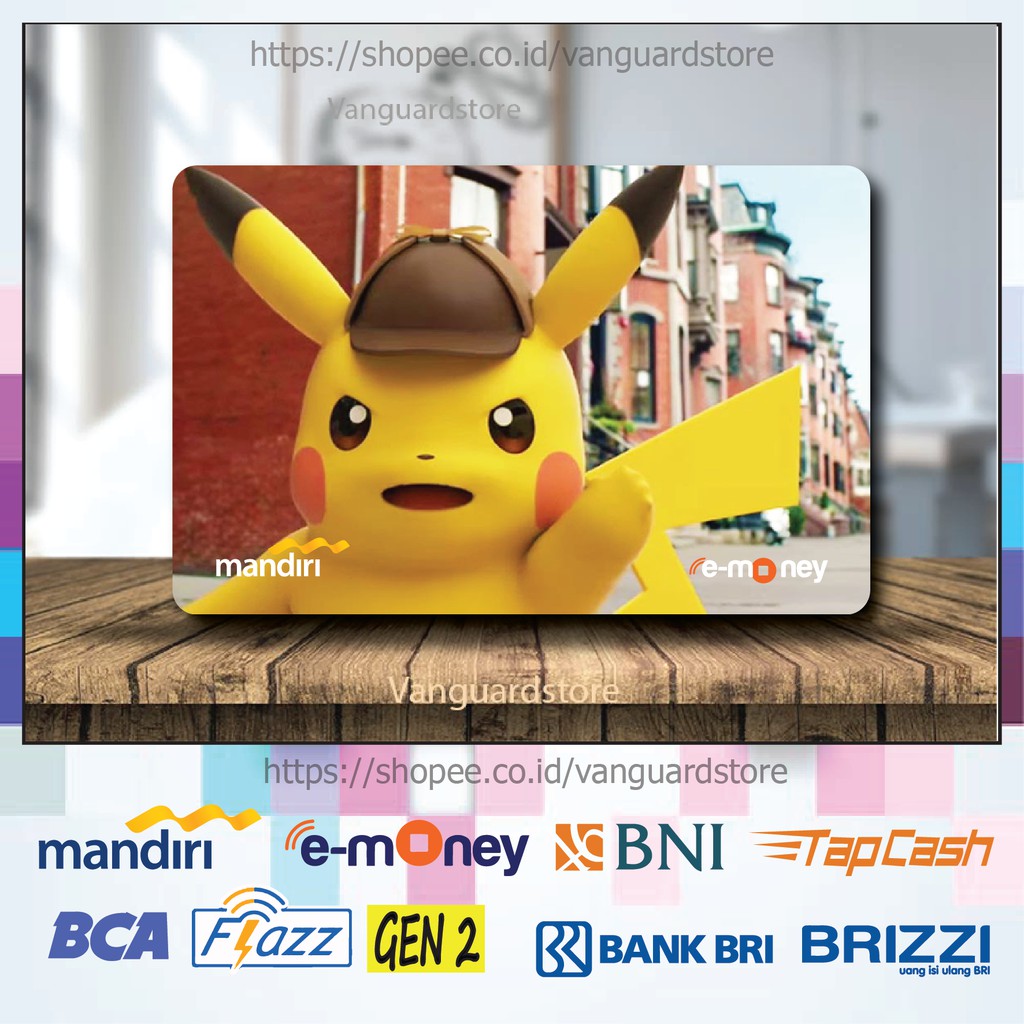 KARTU E MONEY E TOLL POKEMON PIKACHU KUNING POKEMON 26 EMONEY MANDIRI FLAZZ TAPCASH BRIZZI