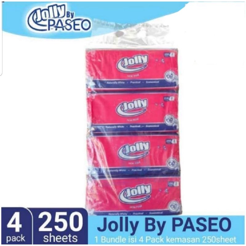 4 Pack Tissue Jolly 250sheet (paket isi 4 pcs)