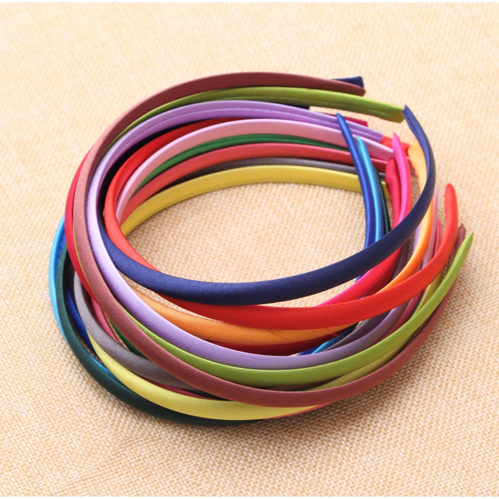 Aksesoris Rambut Bando/Bandana Warna Warni Plastik 10mm Harga/1Pc