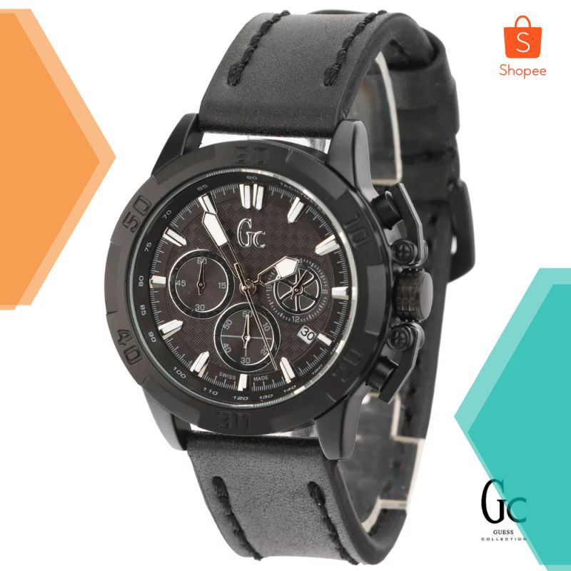 Grosir JAM TANGAN PRIA GC TALI KULIT Elegan